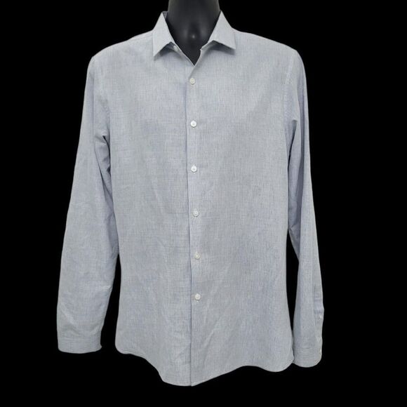 2/$20 Topman Classic Blue Buttons Down Shirt Size: Large - Picture 1 of 7